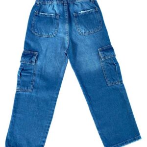 Pantalón Cargo Denim Rígido Azul c/Elástico